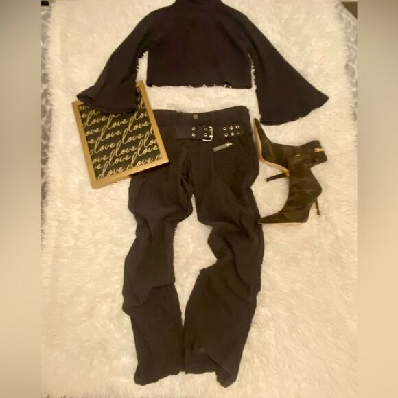 New Good American High Kickstand Bootie Size 6.5 Camo Neoprene Gold Accents - Picture 6 of 7